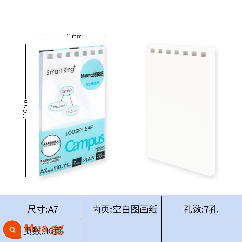 [Tự vận hành] Danh tiếng quốc gia kokuyo của Nhật Bản sách rời giấy thay thế lõi giấy Sổ tay lưới tiếng Anh sổ phụ B5 sách văn phòng phẩm có thể tháo rời cuộn dây sai tiêu đề trống A526 lỗ 20 lỗ lõi bên trong có thể được thay thế - [A7] Trống/30 tờ