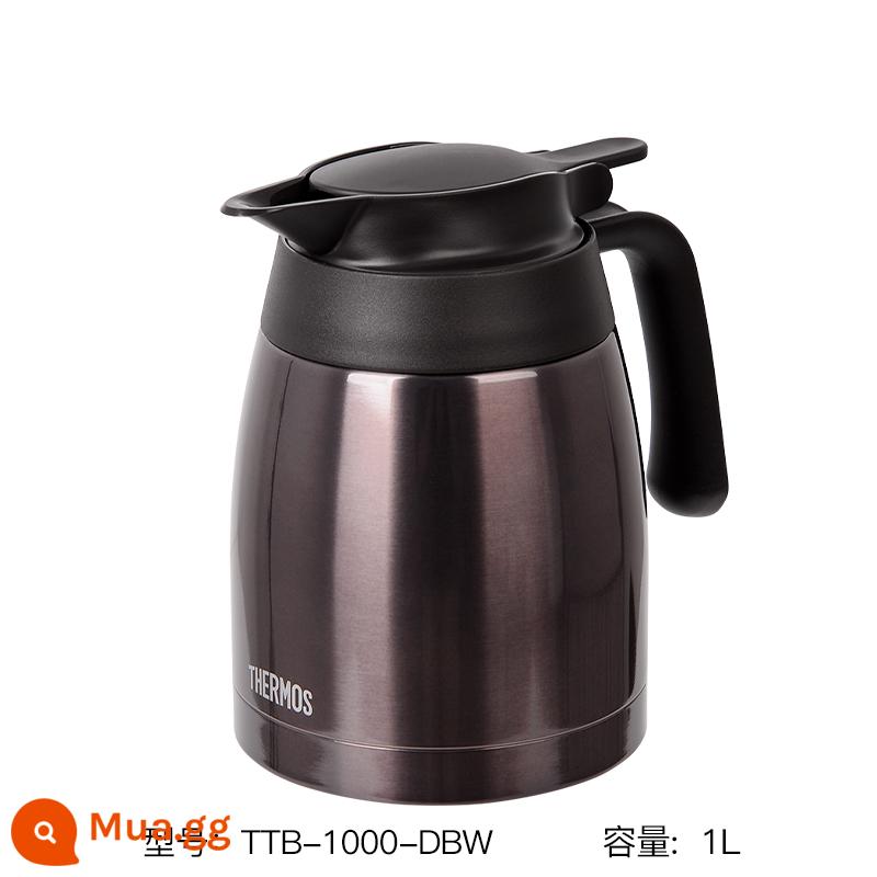 [Tự vận hành] Bình giữ nhiệt THERMOS Bình giữ nhiệt bình giữ nhiệt văn phòng tại nhà Bình đun nước inox TTB - Màu cà phê đen (1L) kiểu mới