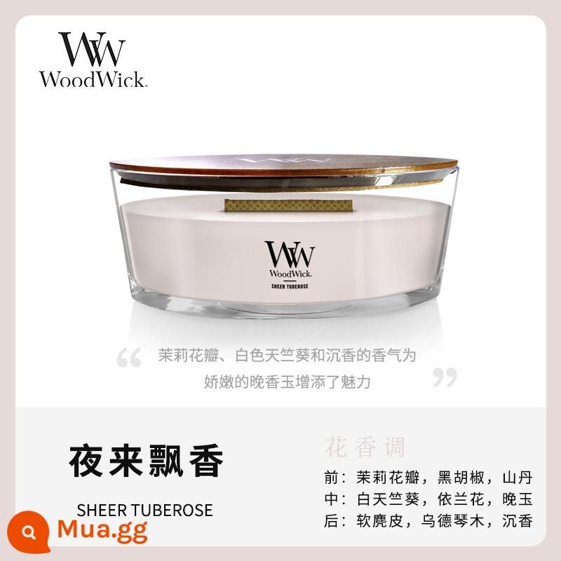 [Tự vận hành] WoodWick Mỹ nhập khẩu nến thơm dòng nến lò sưởi ba màu cùng phong cách của Yi Nengjing - Hương thơm ban đêm