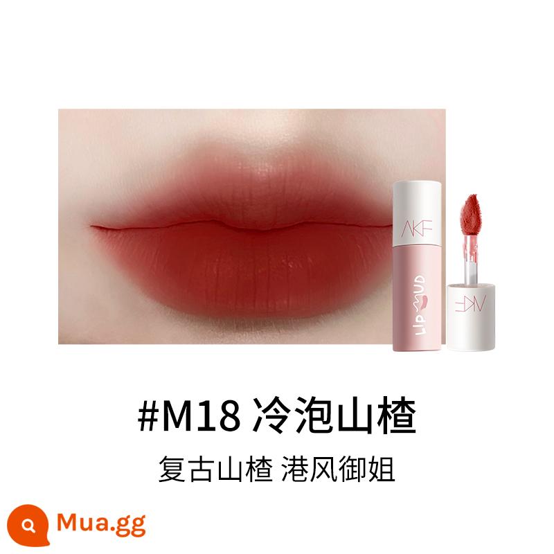 [Tự vận hành] AKF lip mud matte matte air nhung son môi men bóng sinh viên làm trắng hàng chính hãng - #M18[Táo gai ngâm lạnh]