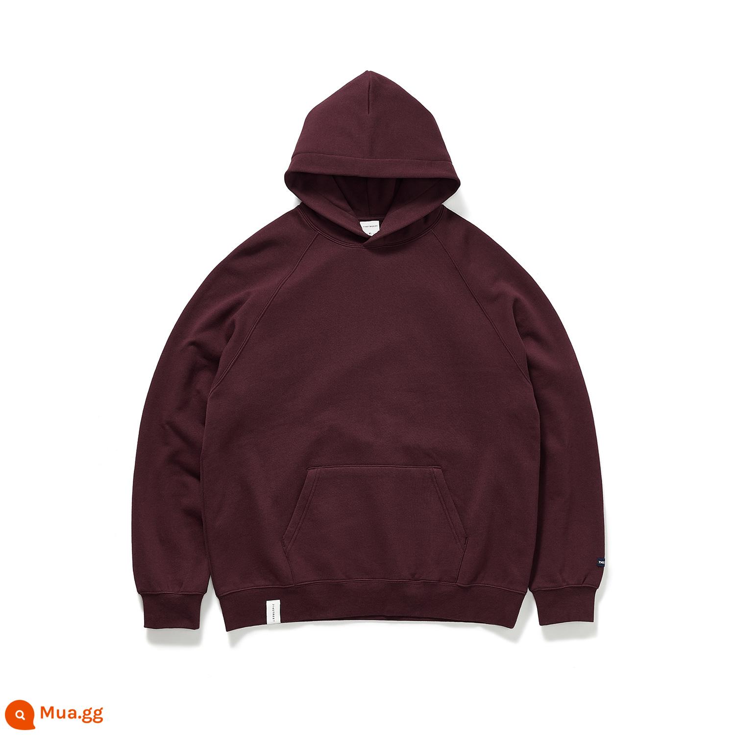 714street Cặp Đôi Nhung Áo Nam Thu Đông Áo Khoác Nặng Retro Áo hoodie hợp thời trang phong cách Mỹ có mũ trùm đầu - rượu vang