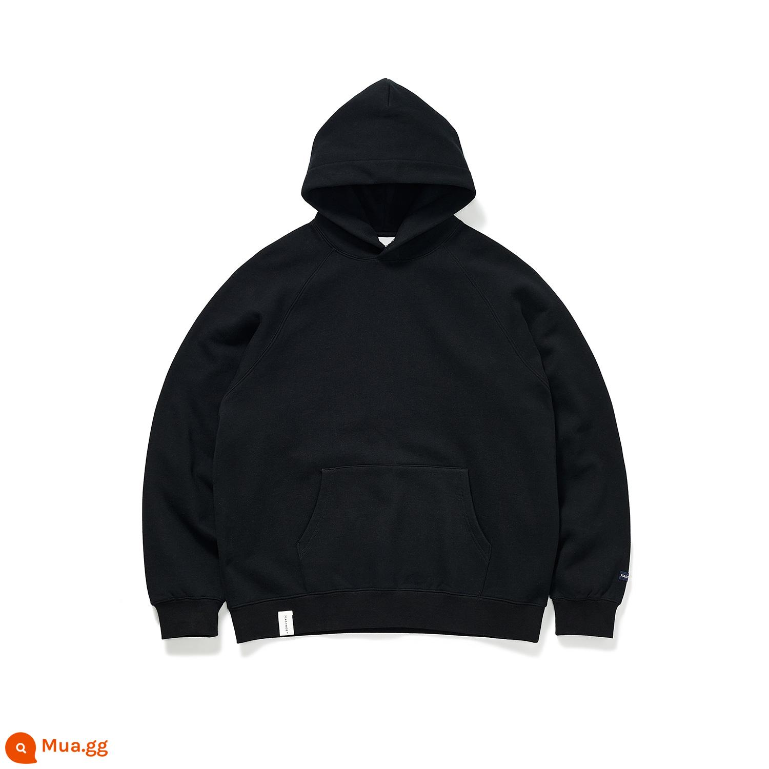 714street Cặp Đôi Nhung Áo Nam Thu Đông Áo Khoác Nặng Retro Áo hoodie hợp thời trang phong cách Mỹ có mũ trùm đầu - đen