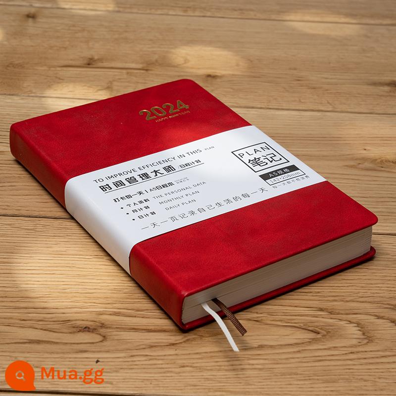 kế hoạch năm 2023 lên lịch cho dòng thời gian này một ngày một trang lịch notepad A6 tự kiểm tra kỷ luật kế hoạch hàng ngày sổ tay hướng dẫn hiệu quả công việc sổ tay nhật ký sổ tay LOGO tùy chỉnh - [24 năm quanh năm] Bề mặt cứng / vải đỏ