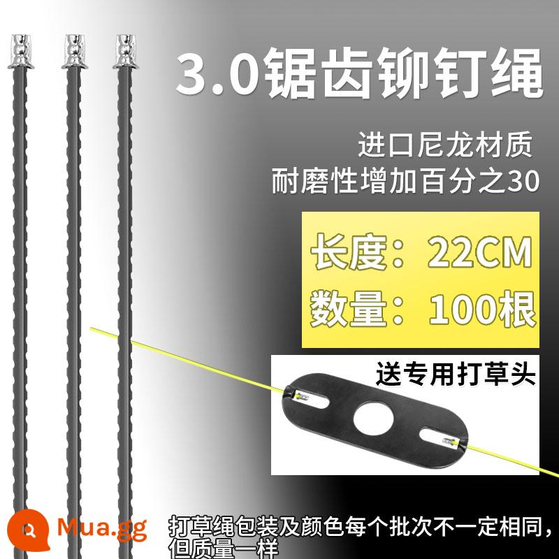 Máy Cắt Cỏ Cỏ Dây Dây Thép Nhập Khẩu Có Răng Cưa Chịu Mài Mòn Dây Nylon Máy Làm Cỏ Đầu Cỏ Phụ Kiện Dây Đặc Biệt - Dây cắt cỏ đinh tán răng cưa 3.0 22cm [100 chiếc] đi kèm đầu cắt cỏ