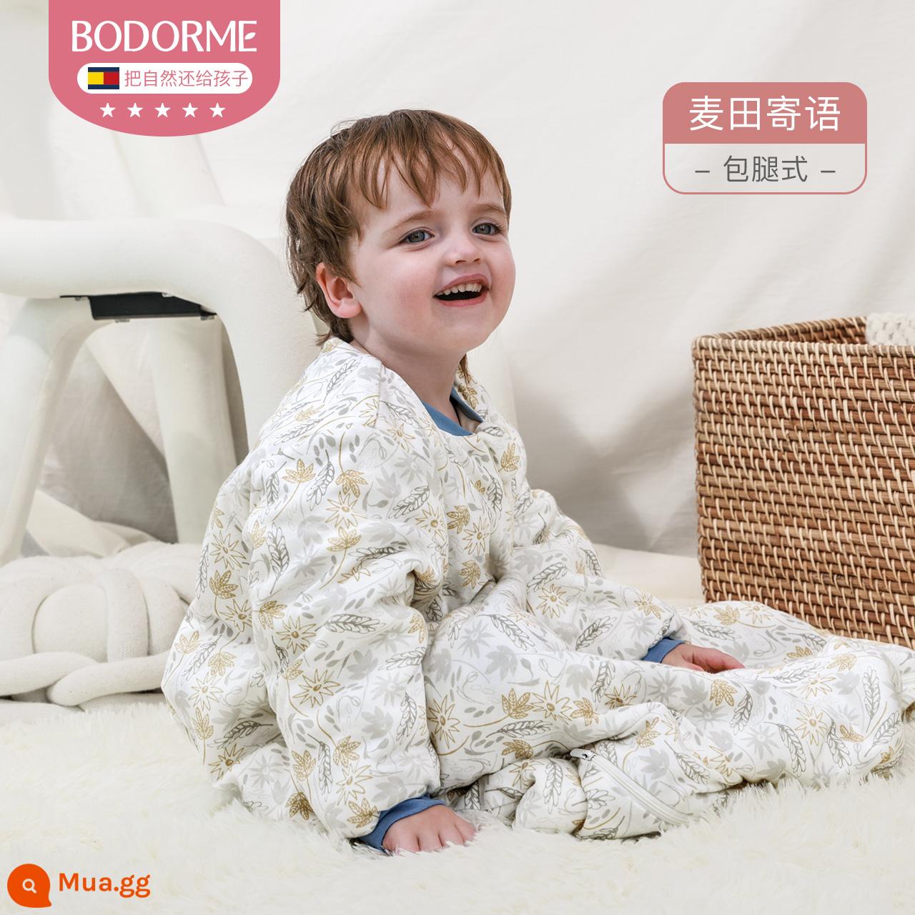 Túi ngủ cho bé Bedemei trẻ sơ sinh chống đá chăn hiện vật mẫu thu đông kháng khuẩn cotton nguyên chất dày chống giật mình cho bé - Thông điệp từ cánh đồng lúa mì - túi ngủ quấn chân (thích hợp với nhiệt độ phòng 0°-15°)