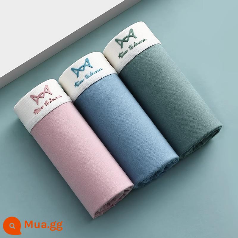 Catman quần lót cotton nguyên chất quần boxer nam mùa hè mỏng quần short bé trai kháng khuẩn thoáng khí đầu quần boxer thời trang nam - Hồng + xanh da trời + xanh [3 sọc - cotton thoải mái] kiểu 047