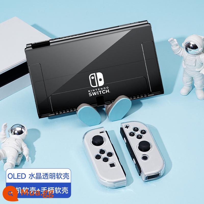 Jindu Jindu Vỏ bảo vệ Switcholed Vỏ bảo vệ trong suốt Nintendo Switch Mới ns hai mảnh PC siêu mỏng vỏ cứng Đế có thể cắm bảo vệ cổ tay bảng điều khiển trò chơi phụ kiện tay cầm di động - [Giá đặc biệt] OLED mới [Vỏ mềm pha lê trong suốt] trong suốt đến mức trở nên vô hình/bao gồm cả màu vàng*Miễn phí nắp đậy√