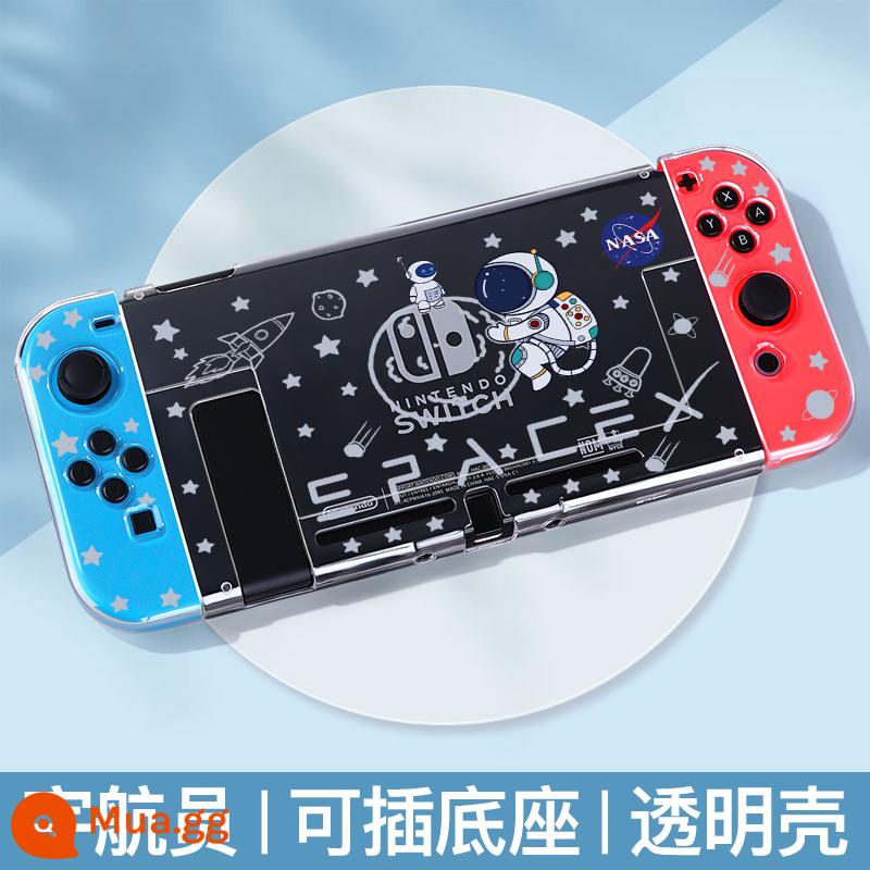 Vỏ bảo vệ Switcholed của Nintendo Công tắc đế có thể cắm được Vỏ tay cầm OLED Phụ kiện máy trò chơi OLED Phụ kiện NS pha lê trong suốt Vỏ silicon mềm Túi đựng vỏ cứng hai mảnh Bộ đầy đủ - Vỏ mềm trong suốt Switch ✦Spaceman ✦ Phim + nắp miễn phí