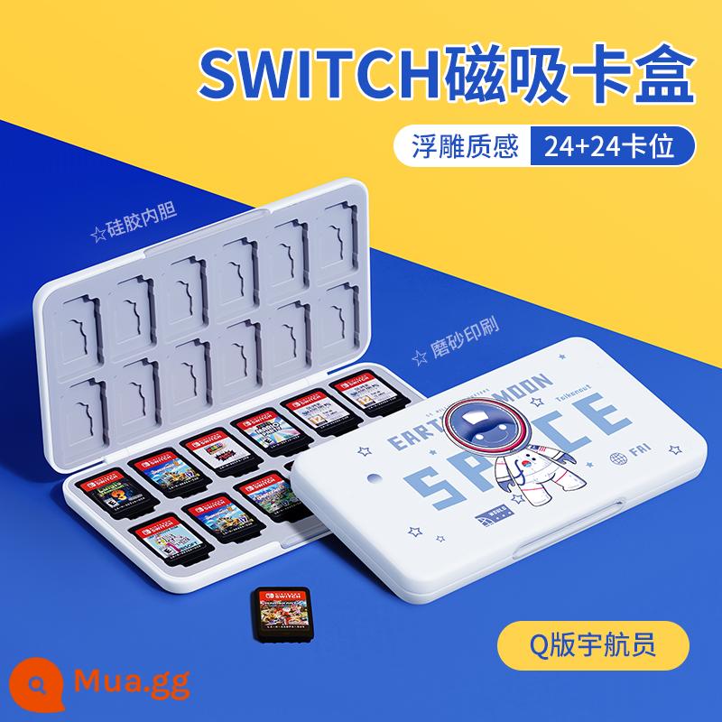 Hộp băng Nintendo Switch gói thẻ trò chơi hộp thẻ switcholed hút từ tính hộp lưu trữ NS dung lượng lớn 24 miếng Gói 12 miếng Vỏ bảo vệ di động Mario Lite Phụ kiện ngoại vi Dongsen - Giá đặc biệt * 24 chiếc [Phiên bản Q của Phi hành gia] đi kèm mũ vuốt mèo★ kiểu từ tính