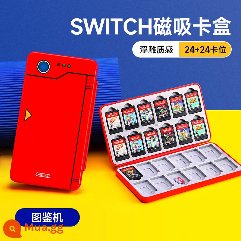 Hộp băng Nintendo Switch gói thẻ trò chơi hộp thẻ switcholed hút từ tính hộp lưu trữ NS dung lượng lớn 24 miếng Gói 12 miếng Vỏ bảo vệ di động Mario Lite Phụ kiện ngoại vi Dongsen - Gói 24 [Máy ​​làm sách minh họa] Đi kèm với Mũ vuốt mèo★ Kiểu từ tính