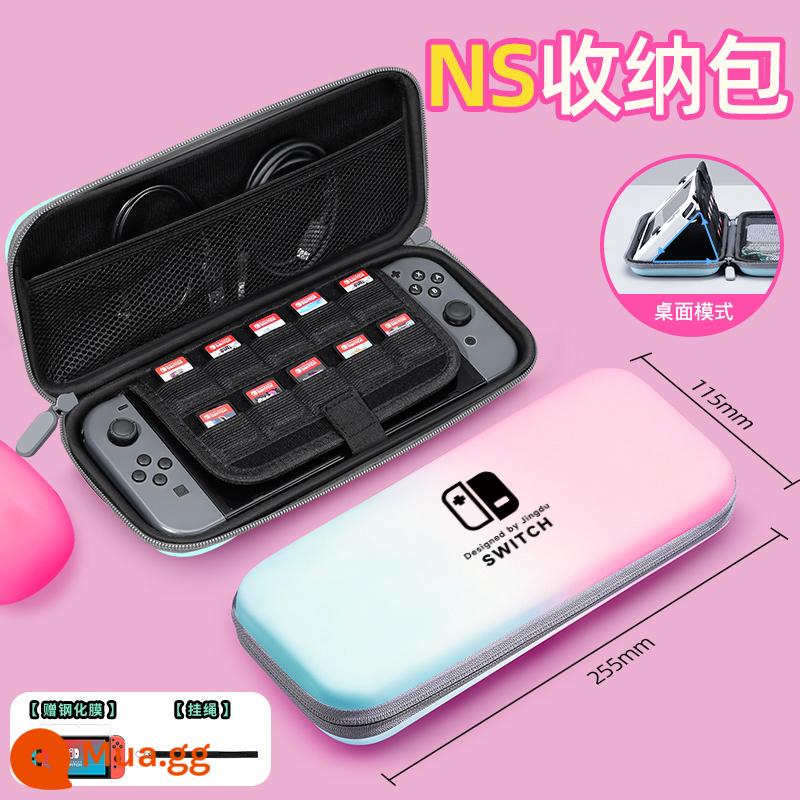 Gói lưu trữ Nintendo Switch - Chuyển đổi mô hình đơn giản [gradient màu xanh và hồng] đi kèm với phim + nắp√