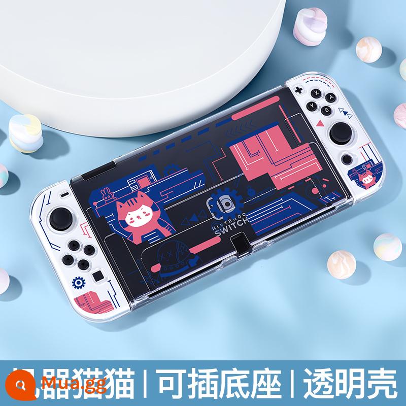 Vỏ bảo vệ Switcholed của Nintendo Công tắc đế có thể cắm được Vỏ tay cầm OLED Phụ kiện máy trò chơi OLED Phụ kiện NS pha lê trong suốt Vỏ silicon mềm Túi đựng vỏ cứng hai mảnh Bộ đầy đủ - Vỏ bảo vệ OLED trong suốt mới [Doraemon ✦ tay cầm mềm] đi kèm nắp + màng √ bao gồm bù màu vàng