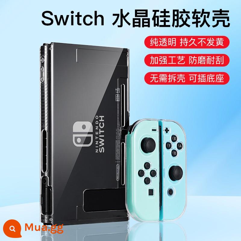 Jindu Jindu Vỏ bảo vệ Switcholed Vỏ bảo vệ trong suốt Nintendo Switch Mới ns hai mảnh PC siêu mỏng vỏ cứng Đế có thể cắm bảo vệ cổ tay bảng điều khiển trò chơi phụ kiện tay cầm di động - Chuyển đổi [Vỏ mềm pha lê trong suốt] Bù gói màu vàng* Phim + nắp miễn phí √