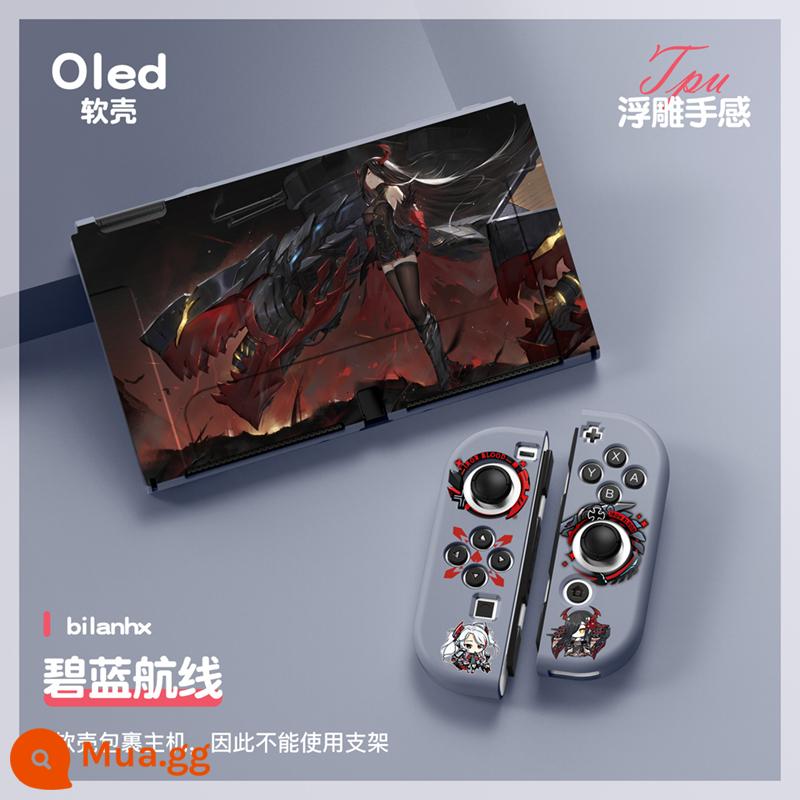 60 Công tắc tùy chọn OLED Protect Sleeve Soft Shell Silicone Anime Chủ đề NS Bộ bảo vệ bộ đặc biệt - OLED màu cam(Azur Lane)