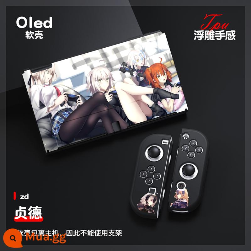 60 Công tắc tùy chọn OLED Protect Sleeve Soft Shell Silicone Anime Chủ đề NS Bộ bảo vệ bộ đặc biệt - OLED màu đỏ hồng (Joan of Arc)