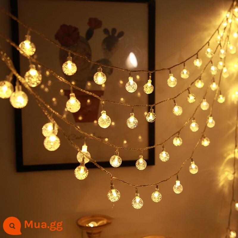 led năng lượng mặt trời chuỗi ánh sáng cắm trại chiếu sáng ngoài trời chợ đêm chợ gian hàng đèn trang trí phòng ngủ bầu không khí đèn cắm trại - Quả cầu pha lê [ánh sáng ấm áp] 6 mét 40 đèn (có model pin flash)