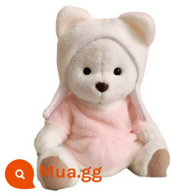 Kích thước trung bình gấu Lena quần áo gấu búp bê sang trọng quần áo búp bê 30cm gấu bông màu hồng sang trọng áo liền quần nữ - Mũ Velcro + váy nhung không chứa gấu