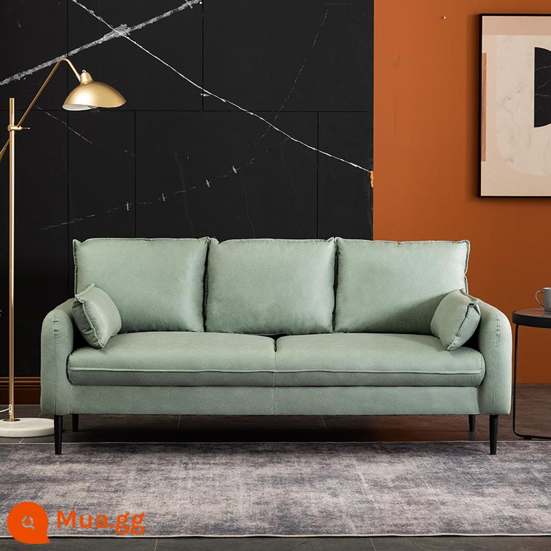 Bắc Âu căn hộ nhỏ công nghệ vải sofa nhỏ đôi ba người phòng khách ánh sáng sang trọng đơn giản giặt miễn phí cửa hàng quần áo căn hộ internet người nổi tiếng - Vải công nghệ Lake blue-8 (tặng kèm gối)