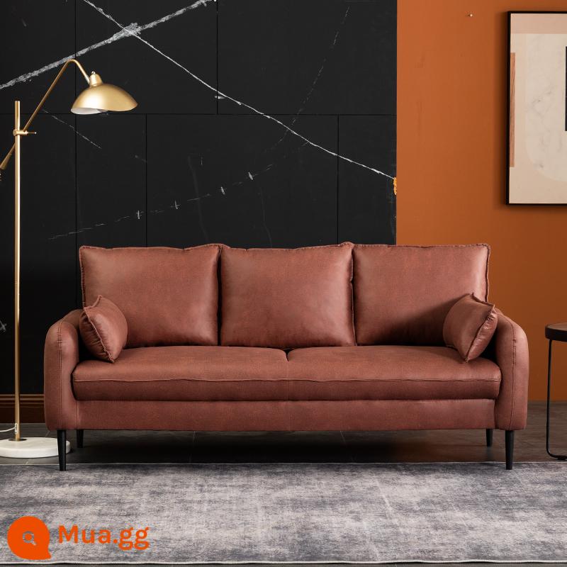 Bắc Âu căn hộ nhỏ công nghệ vải sofa nhỏ đôi ba người phòng khách ánh sáng sang trọng đơn giản giặt miễn phí cửa hàng quần áo căn hộ internet người nổi tiếng - Vải công nghệ đỏ sậm-7 (tặng kèm gối)