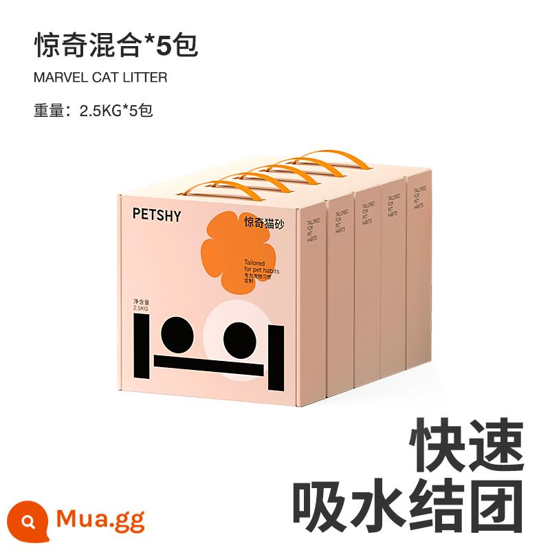 PETSHY 100 Thú Cưng Nghìn Yêu Mèo Bất Ngờ Đậu Phụ Hỗn Hợp Cát Không 10kg Bentonite Khử Mùi Không Bụi 5 Gói - 〖Surprise Mix Cat Liti 1.5mm〗5 gói