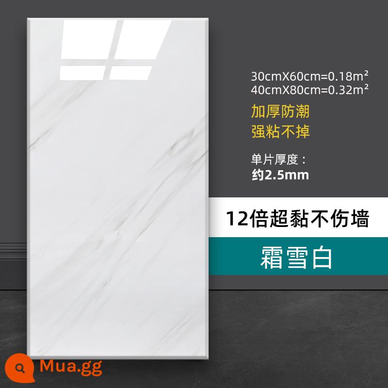 Giấy dán tường bằng nhựa nhôm tự dính chống thấm nước và chống ẩm tường trang trí nhà bếp phòng bột giấy dán tường giả đá cẩm thạch chống dầu - Trắng mờ 30cm*60cm ✅ Thân thiện với môi trường và kháng khuẩn