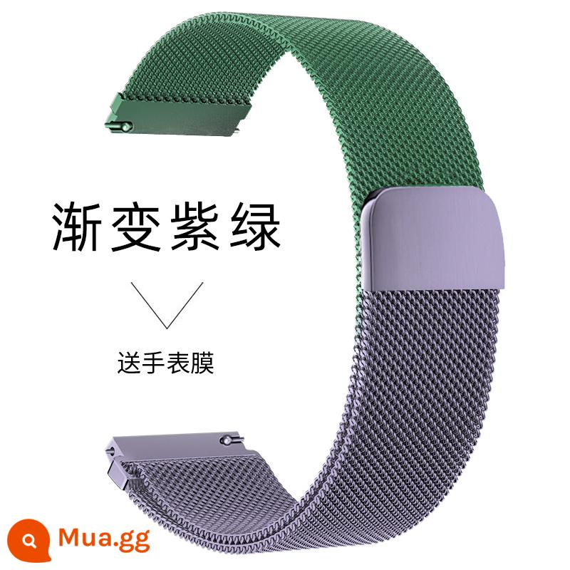 Thích hợp cho đồng hồ Huawei gt3pro Dây đeo Milanese watch3 kim loại hút nam châm gt2 đai thép á hậu vinh quang ma thuật2 dây đeo cổ tay chuỗi đồng hồ e Vitality pro thanh lịch gspro summer new - [Gradient Tím Xanh] Từ Milanese