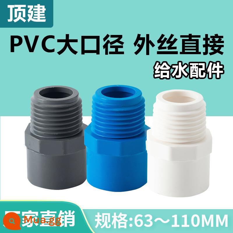 Cấu trúc bên trên Dây ngoài PVC trực tiếp xuyên thẳng qua khớp nối ống cấp nước răng ngoài 20 25 32 40 50 63 trắng xanh xám - Thông số kỹ thuật từ 75 đến 110MM có trong một siêu liên kết khác