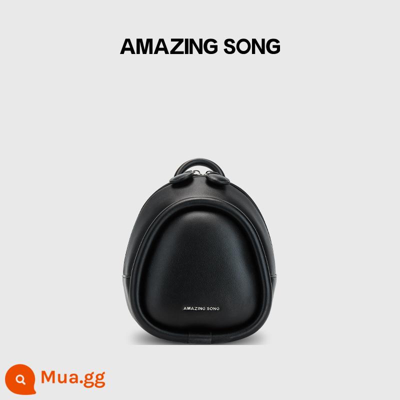 Amazing Song mini mềm mại ba lô đeo vai châu Âu nữ 2022 new niche ba lô nhỏ túi đơn giản - Ba lô mini Châu Âu mềm mại [Đen thanh lịch]