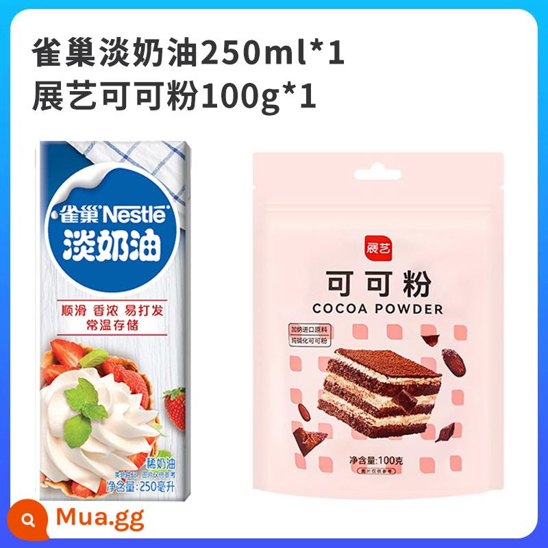 Nestlé Floch 250ml Hộ gia đình Trứng động vật Tart Line làm bánh kem Bubble Machine Cream Vật liệu bột nướng - [Hương cacao] Kem Nestlé 250ml + bột cacao 100g