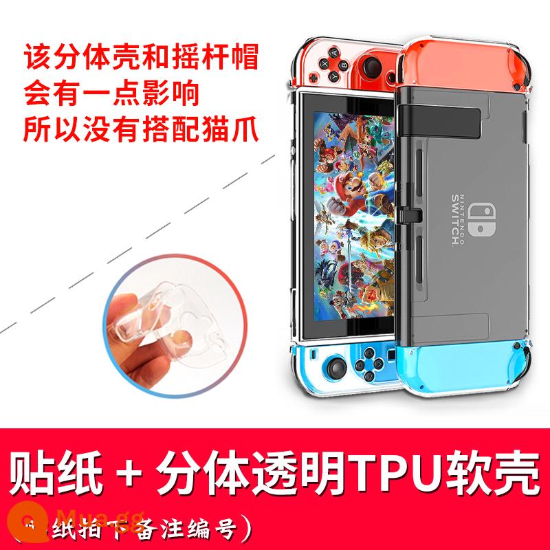 Thích hợp cho Nintendo Switch Sticker Nhãn dán NS Pain Sticker Pain Machine Sticker Switch Phim OLED Blu-ray Phụ kiện phim cường lực Màu Cat Claw Rocker Cap TPU Vỏ mềm bảo vệ Vỏ bảo vệ Vỏ bảo vệ pha lê tùy chỉnh - [Phiên bản pin thường/pin mở rộng] + Vỏ mềm TPU