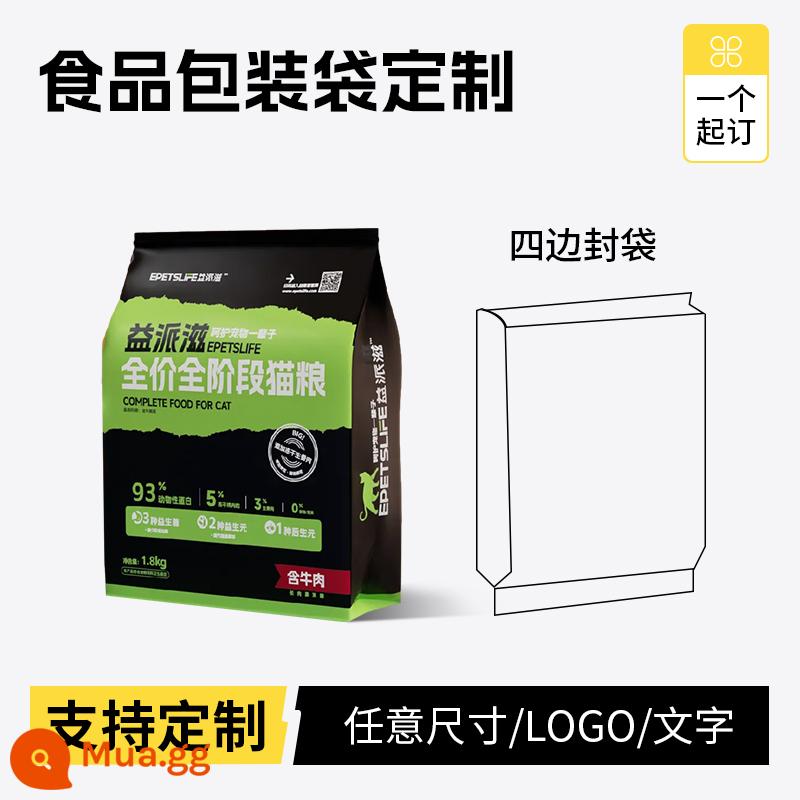 Bao bì thực phẩm hút chân không túi tùy chỉnh snack túi lẩu đáy túi in trà hạt gạo bao bì tùy chỉnh - Túi kín bốn mặt