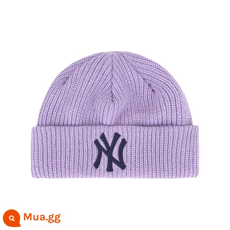 MLB chính thức mũ nam nữ NY mũ len LOGO thêu thể thao mùa thu đông thạch chống gió lạnh mũ CPB5 - New York Yankees/Xanh tím