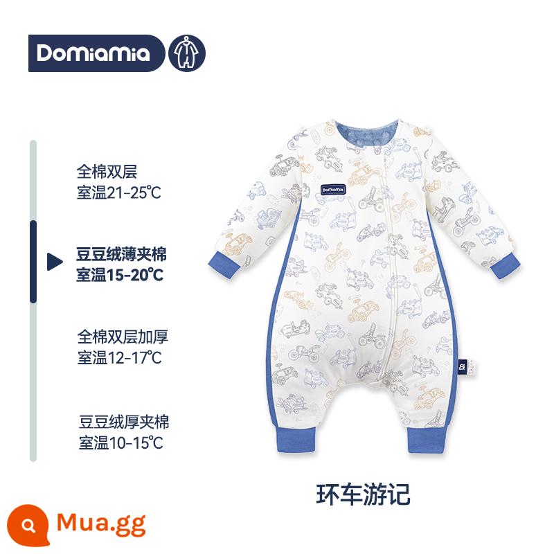 Túi ngủ mùa đông cho bé Domiamia 2 tầng trẻ em Bộ đồ ngủ cotton dày dặn nhiệt độ không đổi chăn chống đá - Phần 2-Di chuyển xung quanh chiếc chăn lông cừu mỏng trên mũ len ô tô (nhiệt độ khuyến nghị 15-20oC)