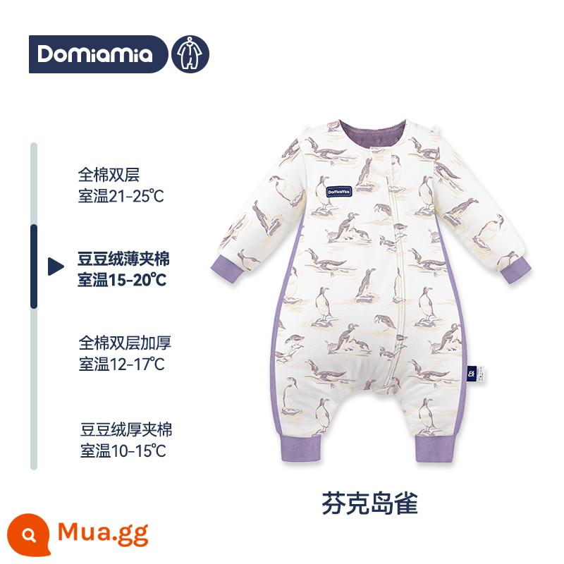 Túi ngủ mùa đông cho bé Domiamia 2 tầng trẻ em Bộ đồ ngủ cotton dày dặn nhiệt độ không đổi chăn chống đá - Phần 2 - Funk Island Bird - Beanie Velvet Thin Quilting (nhiệt độ khuyến nghị 15-20oC)