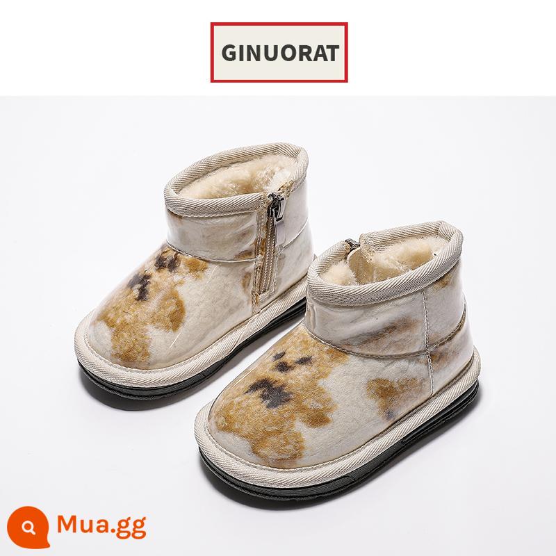 Mùa đông dành cho trẻ em Boot Boot Baby Soft -Bottomed cotton Shoe Boy boy plel Deep ấm áp mùa đông phụ nữ phụ nữ - Màu be (dành riêng cho bé từ 0-6 tuổi vào mùa đông)