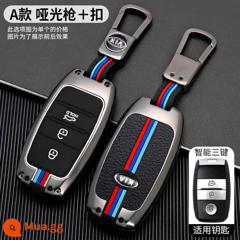 Túi chìa khóa KIA vỏ kim loại K3K4K5kx3kx5/7 smart running Sorento Yi running Kaishen set khóa nam CHÉO - Model A Smart★Mẫu hợp kim ba màu [khóa vuông] màu súng mờ