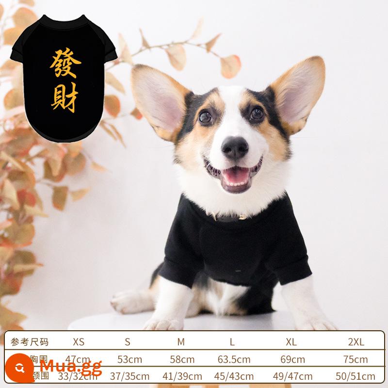 Corgi Quần Áo Cho Chó Quần Áo Mùa Đông Quần Áo Thu Đông Thu Đông Mỏng Shiba Inu Dachshund Thú Cưng Vừa Chó Shiba Inu Thu Đông - Vận may đen [cộng nhung vào mùa thu đông]