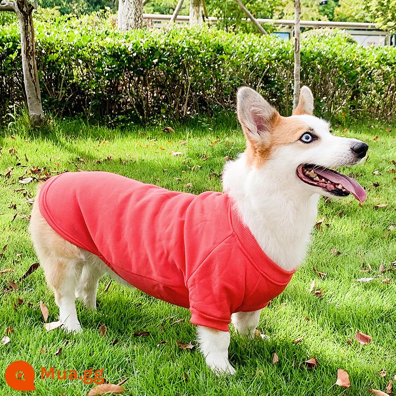 Corgi Quần Áo Cho Chó Quần Áo Mùa Đông Quần Áo Thu Đông Thu Đông Mỏng Shiba Inu Dachshund Thú Cưng Vừa Chó Shiba Inu Thu Đông - Dưa hấu đỏ [cộng với nhung vào mùa thu đông]