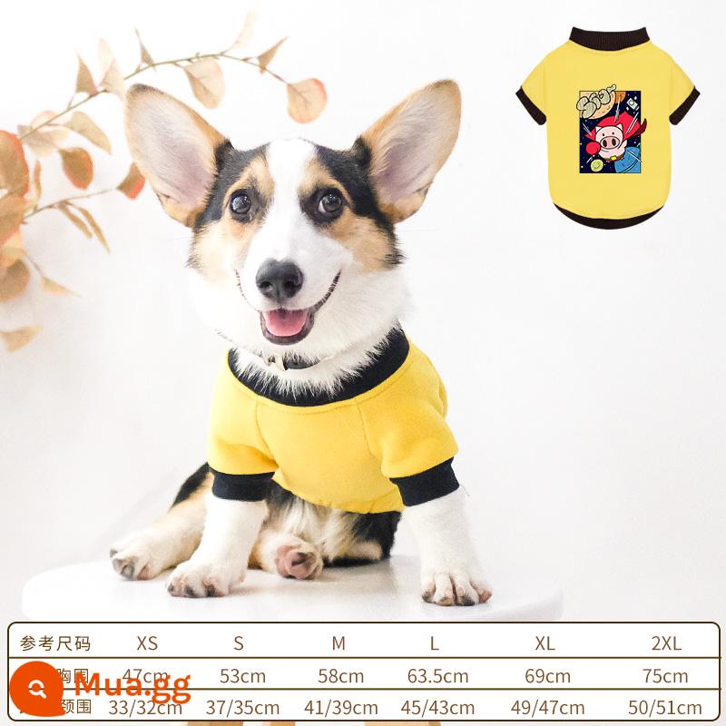 Corgi Quần Áo Cho Chó Quần Áo Mùa Đông Quần Áo Thu Đông Thu Đông Mỏng Shiba Inu Dachshund Thú Cưng Vừa Chó Shiba Inu Thu Đông - Lợn không gian màu vàng [cộng với nhung cho mùa thu đông]