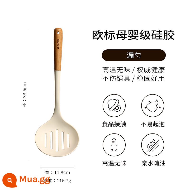 Sowe Thìa Silicone Dụng Cụ Nấu Ăn Gia Đình Thìa Nồi Chống Dính Đặc Biệt Muỗng Súp Rây Lọc Muỗng Ăn Cơm Chịu Nhiệt Độ Cao Bộ Dụng Cụ Nhà Bếp - [Colander] Tiêu chuẩn Châu Âu dành cho bà mẹ và trẻ sơ sinh để bảo vệ sức khỏe.