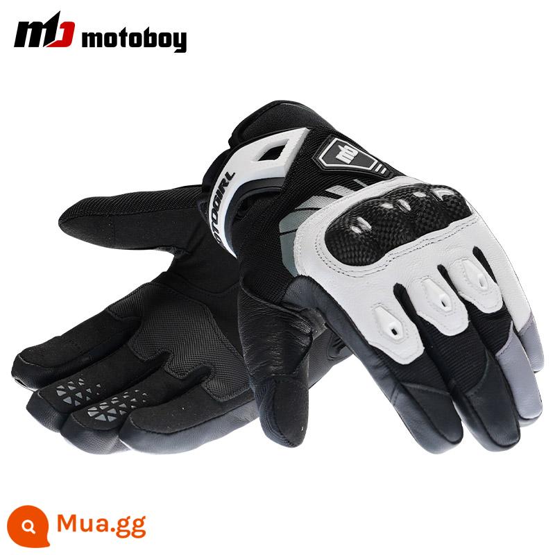 Găng tay đi xe máy Motoboy nữ mùa đông thiết bị đi xe máy nữ thoáng khí chống rơi chống mài mòn màn hình cảm ứng - trắng (mùa đông)