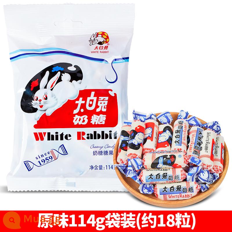 Kẹo Sữa Thỏ Trắng 500G Số Lượng Lớn Guanshengyuan Chính Hãng Kẹo Năm Mới Đồ Ăn Nhẹ Năm Mới Cưới Kẹo Kẹo Cưới - [Giới hạn ở 100 khẩu phần mỗi ngày] Hương vị nguyên bản Túi 114g (khoảng 18 viên) - bao bì gốc của nhà máy