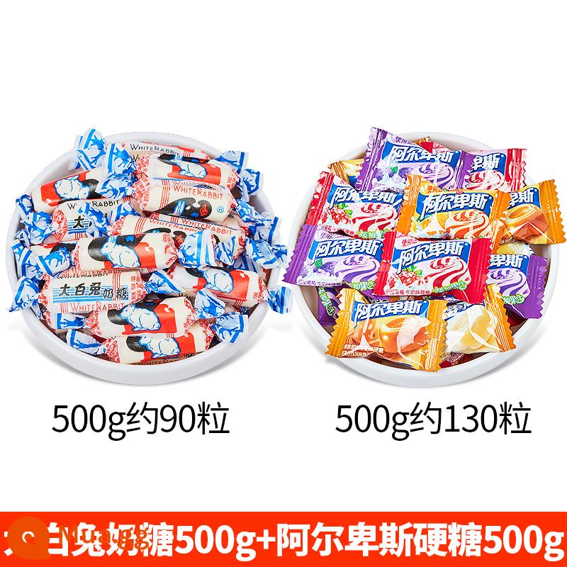 Kẹo Sữa Thỏ Trắng 500G Số Lượng Lớn Guanshengyuan Chính Hãng Kẹo Năm Mới Đồ Ăn Nhẹ Năm Mới Cưới Kẹo Kẹo Cưới - Kẹo Sữa Thỏ Trắng 500g + Kẹo Sữa Alpine 500g