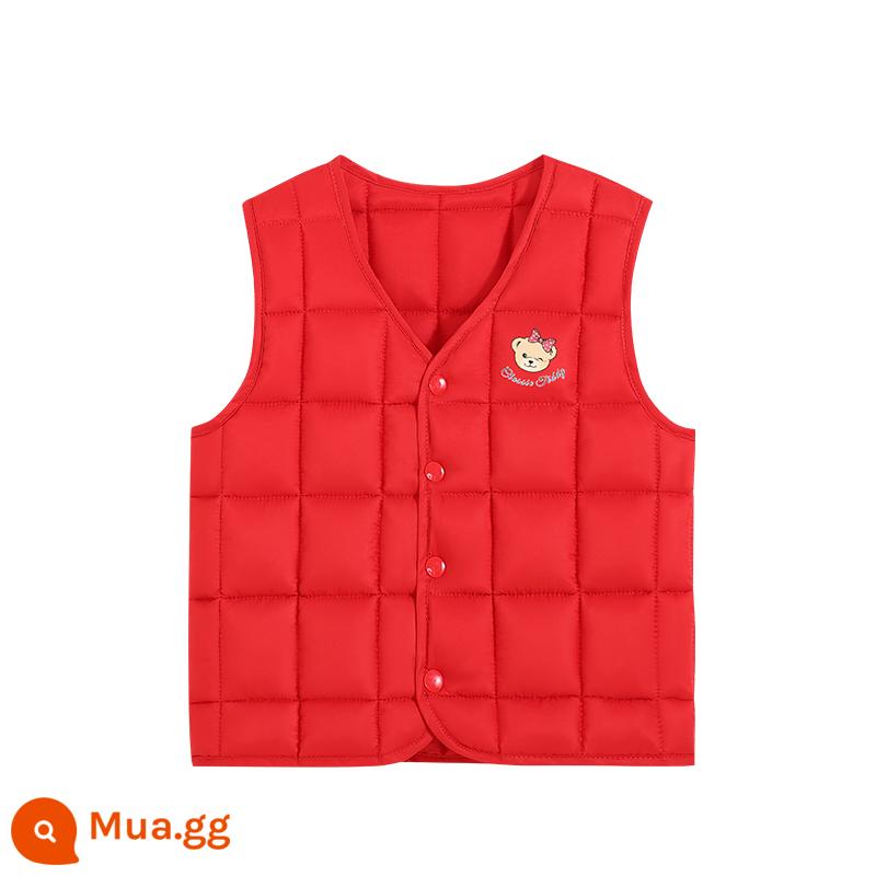 Phân loại quần áo cotton trẻ em mùa đông nam và cô gái dày vest ấm card cho bé - Áo vest đẹp trai-đỏ to