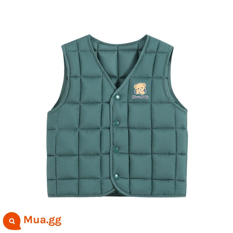 Phân loại quần áo cotton trẻ em mùa đông nam và cô gái dày vest ấm card cho bé - Áo vest đẹp trai - xanh đậm