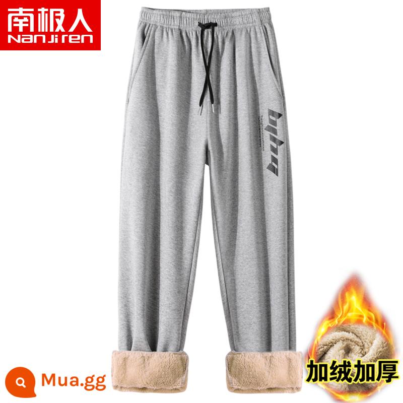 Nanjiren Sang Trọng Quần Dài Nam Dáng Rộng Quần Âu Thịt Cừu Quần Cashmere Nam Hợp Thời Trang Quần Sinh Viên Nam Hợp Thời Trang - MLS-Z895JR màu xám (cừu non)