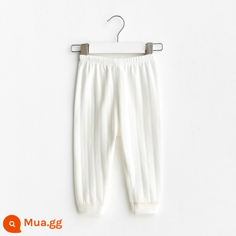 Quần vệ sinh trẻ em mùa xuân thu đông quần cotton nguyên chất cho bé trai và bé gái đáy mở đồ ngủ cho bé quần dài ấm áp - 21071 trắng