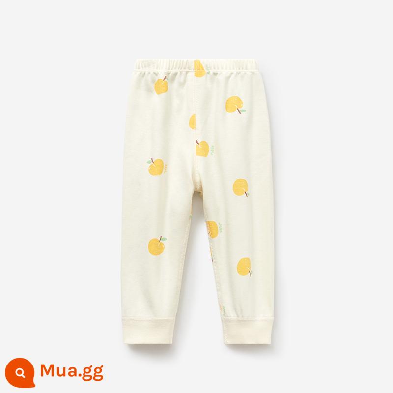 Quần vệ sinh trẻ em mùa xuân thu đông quần cotton nguyên chất cho bé trai và bé gái đáy mở đồ ngủ cho bé quần dài ấm áp - 3KZ002 màu be