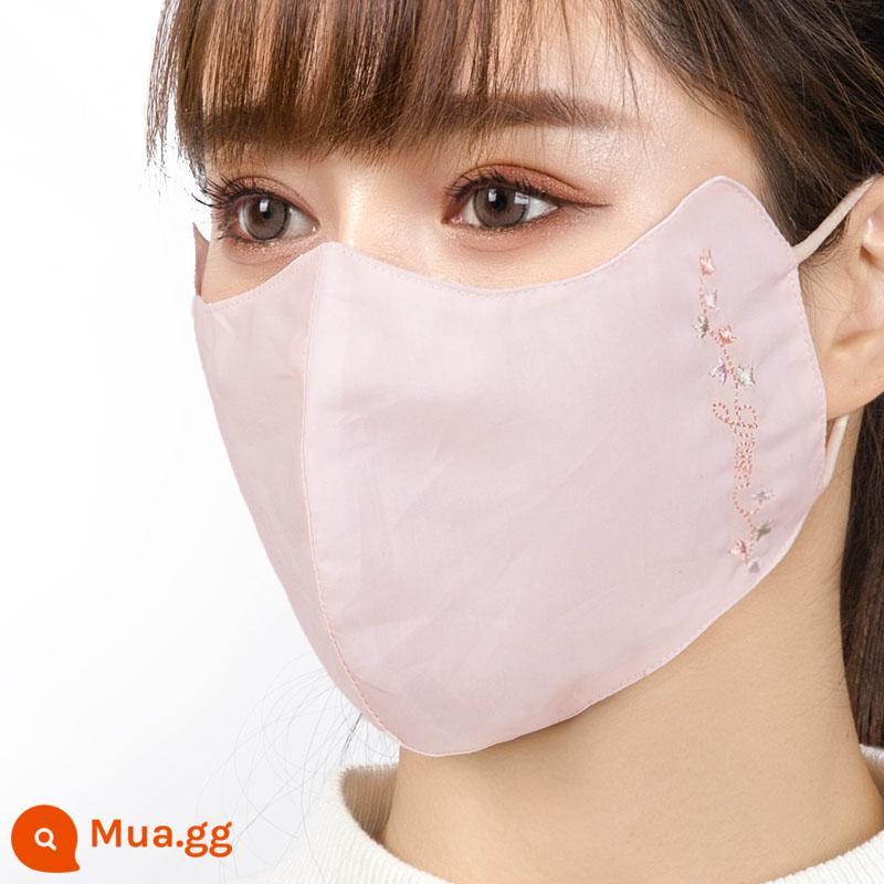 Khẩu trang chống nắng Ms. summer thời trang xuân hè không chống tia UV cotton tinh khiết bảo vệ mắt cotton giặt được - Bột thịt dây hoa mùa hè