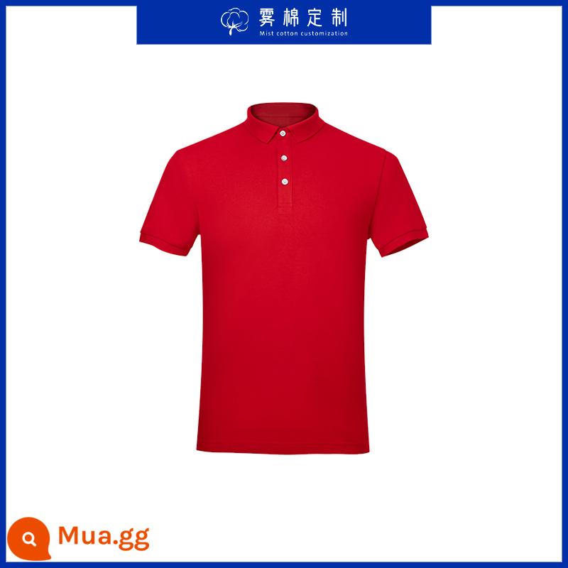 Áo sơ mi tùy chỉnh cotton ngắn tay áo thun in thêu logo đội mùa hè áo liền quần tùy chỉnh quần áo làm việc - Hoa hồng đỏ